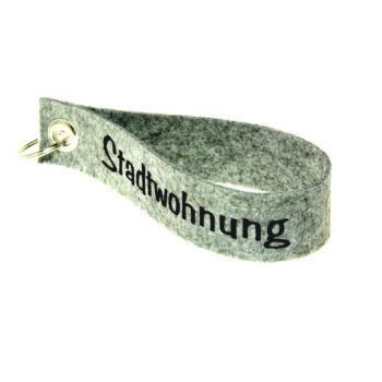 Filz Schlüsselanhänger graumeliert Basic