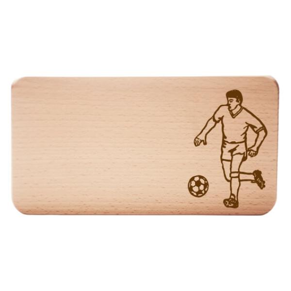 Schneide Brettchen Fußballer mit Laser Gravur selber gestalten