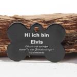 Hundmarke Knochenform schwarz