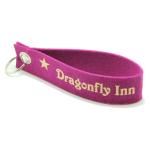Polyesterfilz Schlüsselanhänger Magenta mit Motiv und Schriftzug, beidseitiger Druck möglich